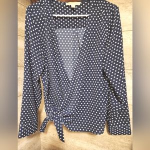 Michael kors womens large tie wrap blouse